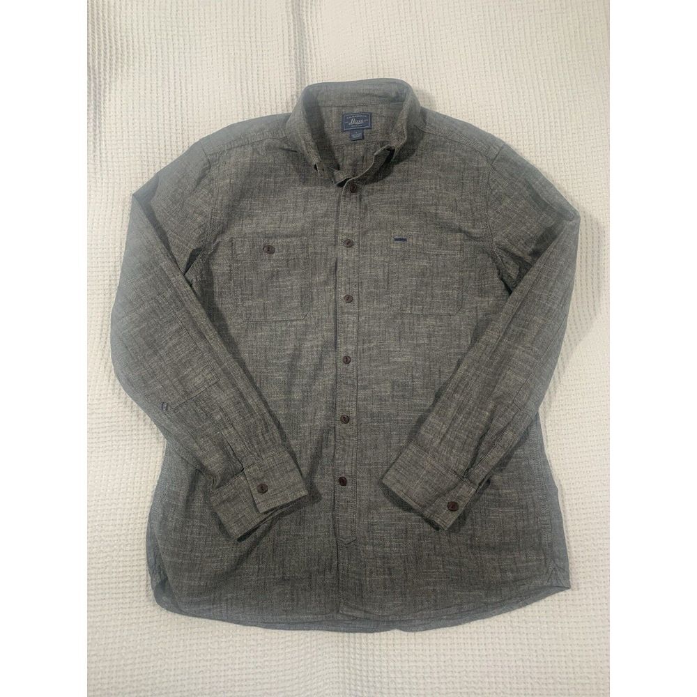 G.H. Bass & Co.‎ Gray Size L  Men's Dress Shirt Long Sleeve
